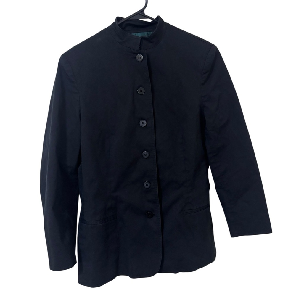 Lauren Ralph Lauren Black Stand-Collar Button Blazer size 10